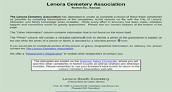 Desktop Screenshot of lenoracemeteries.com